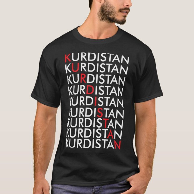 Kurdistan Retro Kurden Erbil i Irak T Shirt (Framsida)