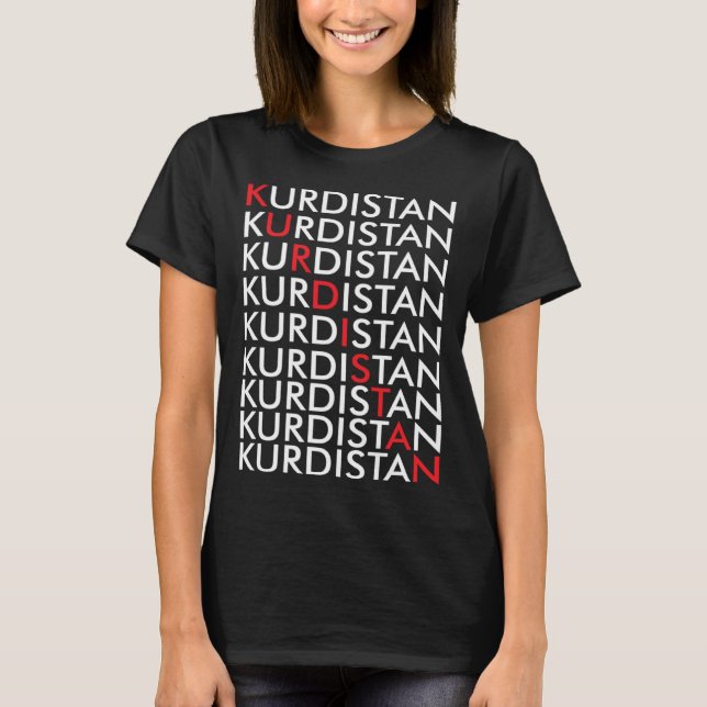 Kurdistan Retro Kurden Erbil in Iraq T Shirt (Framsida)