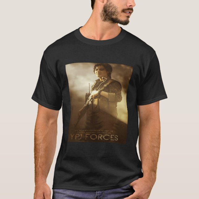 Kurdistan Rojava Ypg Ypj T Shirt (Framsida)