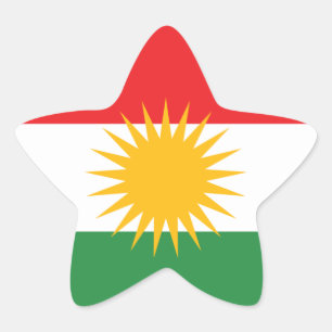 kurdistan stjärnformat klistermärke