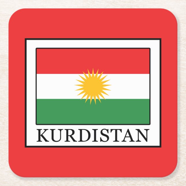 Kurdistan Underlägg Papper Kvadrat (Framsidan)
