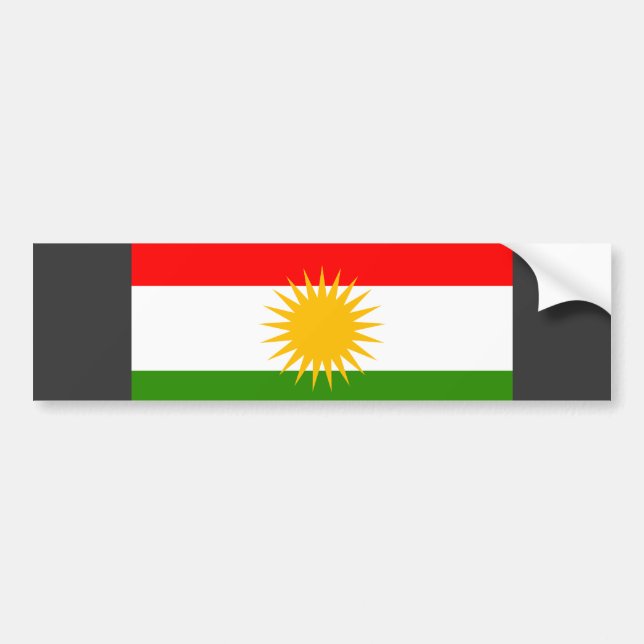 Kurdistanflagga Bildekal (Framsidan)