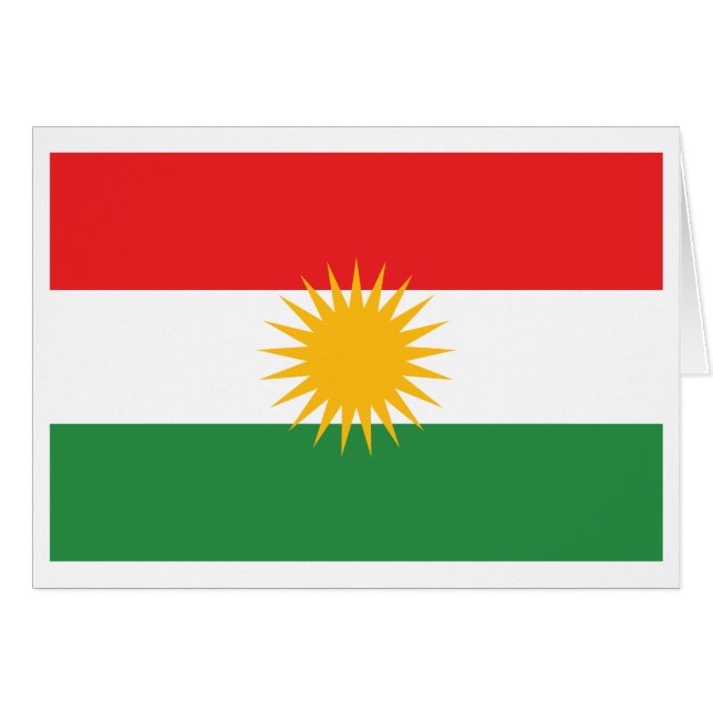 Kurdistanflagga Hälsningskort (Framsidan Horizontal)