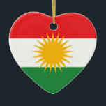 Kurdistanflagga Julgransprydnad Keramik<br><div class="desc">Prydnad för Kurdistanflaggahjärta</div>