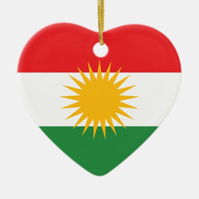 Kurdistanflagga Julgransprydnad Keramik (Framsidan)