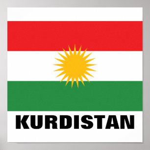 Kurdistanflagga Poster