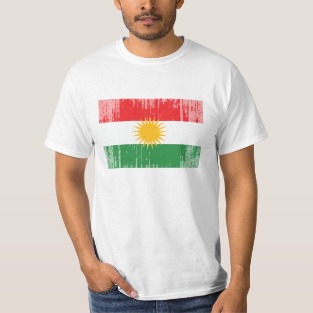 Kurdistanflagga Tee Shirt (Framsida)