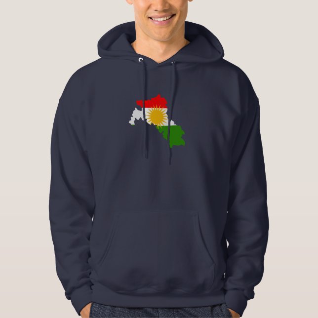 Kurdistanflaggakarta Hoodie (Framsida)
