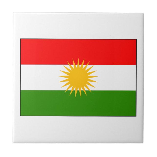 KurdistanIrak flagga Kakelplatta (Framsidan)