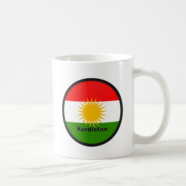 KurdistanRoundel kvalitets- flagga Kaffemugg (Höger)