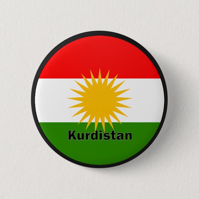 KurdistanRoundel kvalitets- flagga Knapp (Framsida)