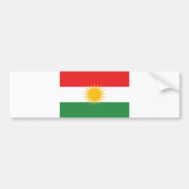 Kurdistans etniska flagga bildekal (Framsidan)