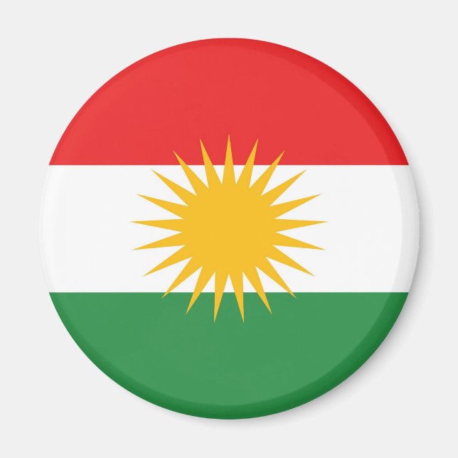 Kurdistans etniska flagga magnet (Framsidan)