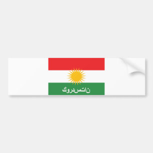 kurdistans flagga land arab text namn bildekal