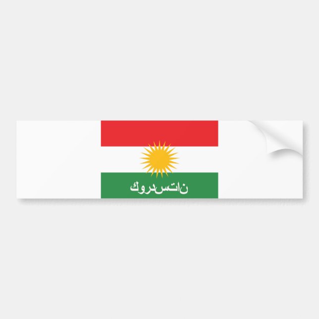 kurdistans flagga land arab text namn bildekal (Framsidan)