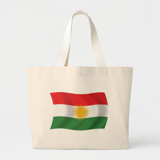 Kurdistans flagga shoppingväska jumbo tygkasse (Framsidan)