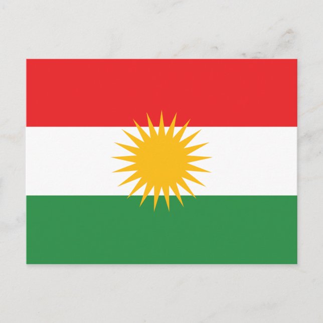 Kurdistans flagga vykort (Framsida)