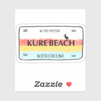 Kure Beach License Plate Vinyl Sticker Klistermärken