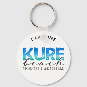Kure Beach North Carolina Namn Distress Nyckelring