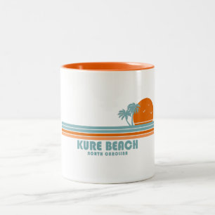 Kure Beach North Carolina Sol Handflatan Träd Två-Tonad Mugg
