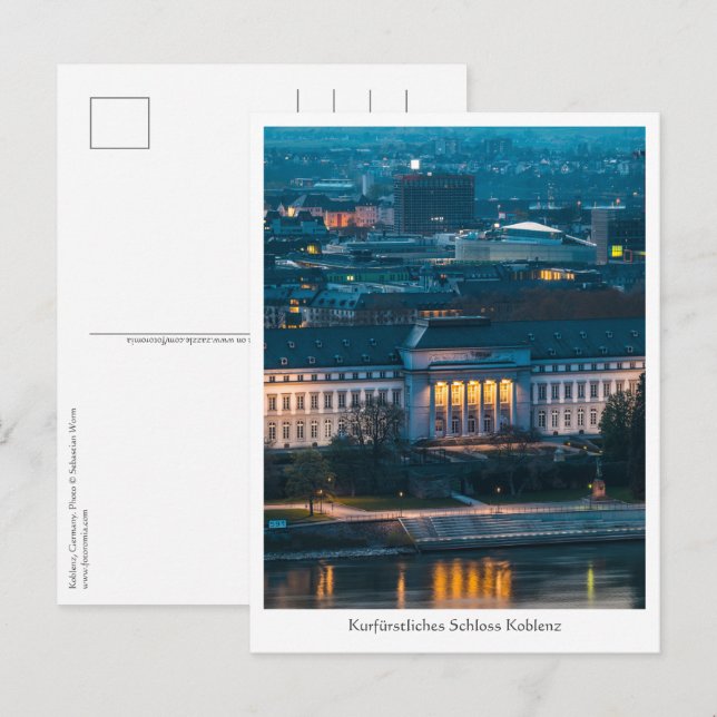 Kurfurstens palats Koblenz Vykort (Fram/baksida)