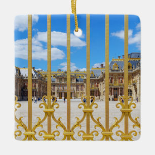 Kurgården Versailles Palace genom grind Julgransprydnad Keramik