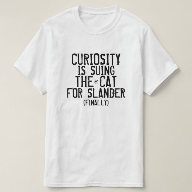 Kuriositet använder katten (äntligen) t-shirt (Design framsida)
