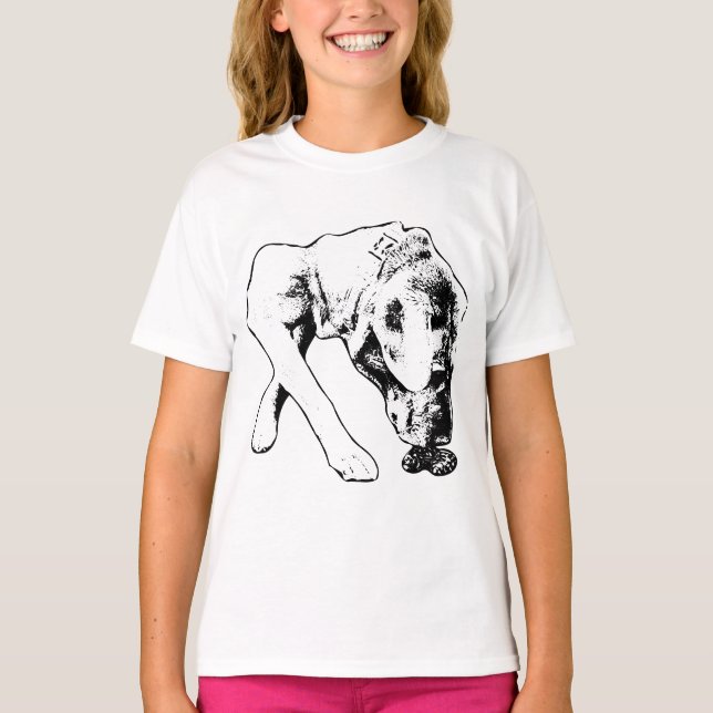 Kuriositet i Monokrom Linjer T Shirt (Framsida)