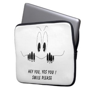 Kuriositet Öga Laptop sleeve Din text och Färg