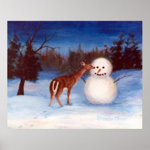 Kuriositethjort och snögubbeaffisch poster