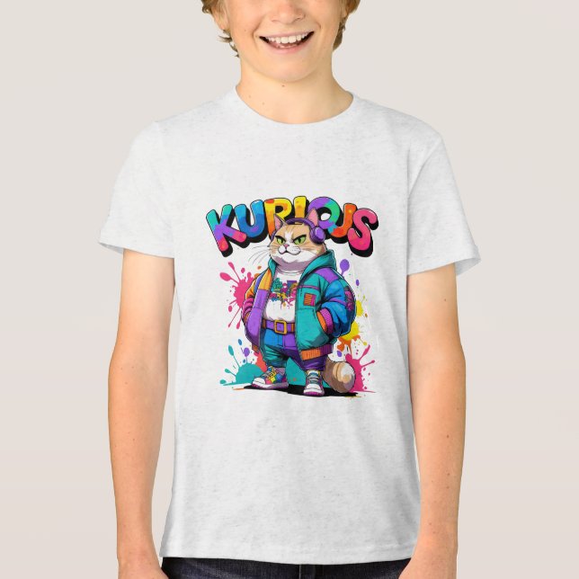 Kurious Manga Cat T Shirt (Framsida)