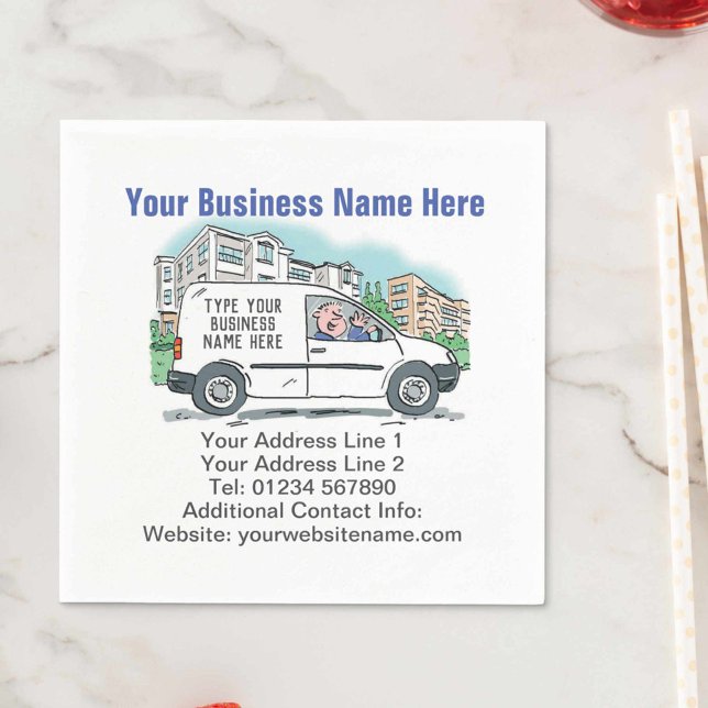 Kurir- eller leveransaffärsuppgifter om pappersservett (Skapare uppladdad)