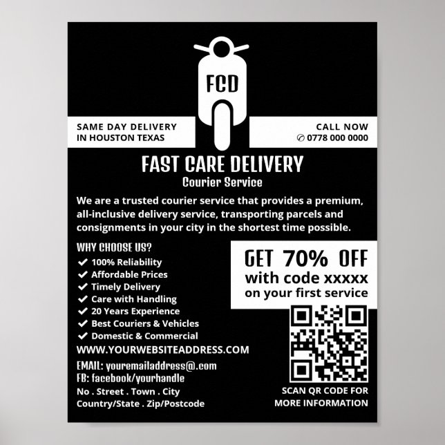 Kurir-Logotyp, kurirtjänstreklam Poster (Framsidan)