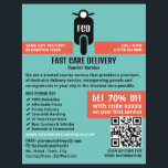 Kurir-Logotyp, kurirtjänstreklam Reklamblad<br><div class="desc">Kurir Moped Logotyp,  budbärsreklamflygare från Affärskortet Store.</div>