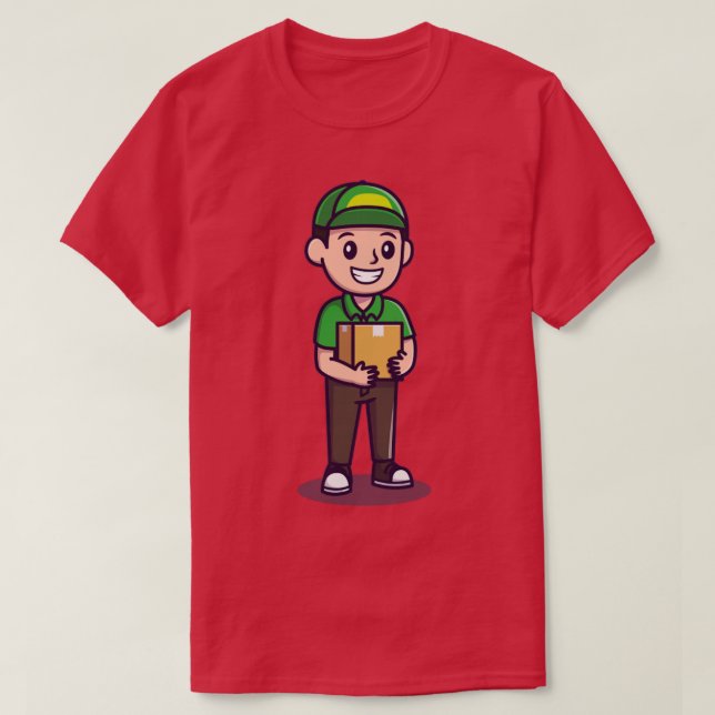 Kurirleverans Paket Tecknad1 T Shirt (Design framsida)