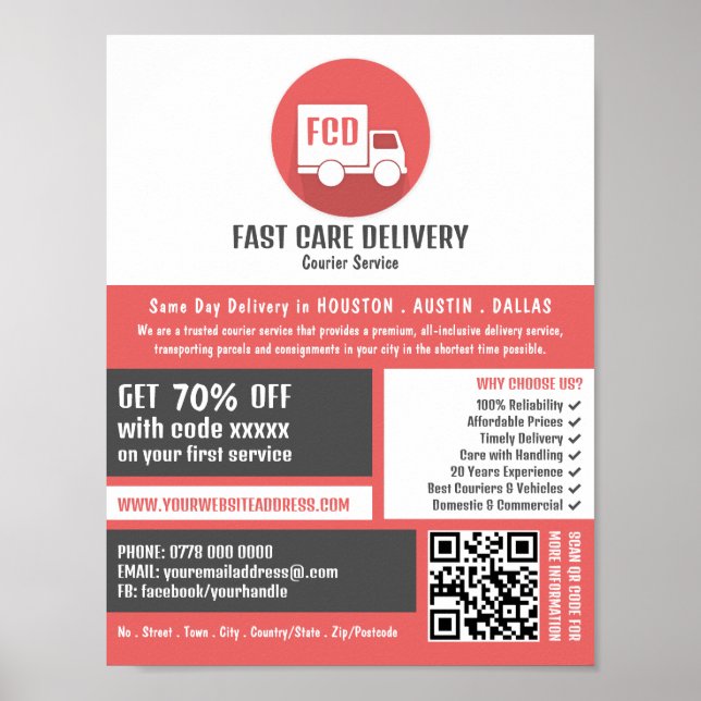 Kurirleveransprogram, Logotyp för budfirmatjänst Poster (Framsidan)