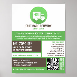 Kurirleveransprogram, Logotyp för budfirmatjänst Poster