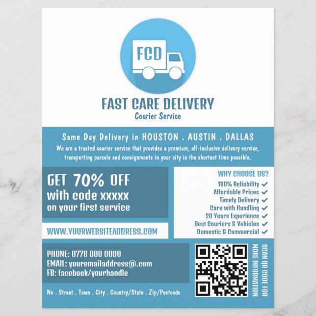 Kurirleveransprogram, Logotyp för budfirmatjänst Reklamblad (Framsidan)