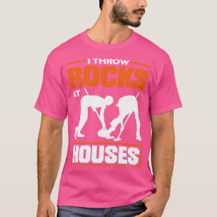 Kurling Player för en Curler som jag kastar Sten i T Shirt