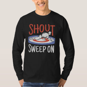 Kurling Shout och Svep på T Shirt