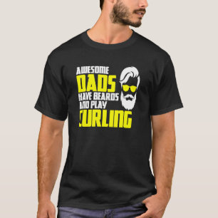 Kurling team fars dag Beard curling Player T Shirt