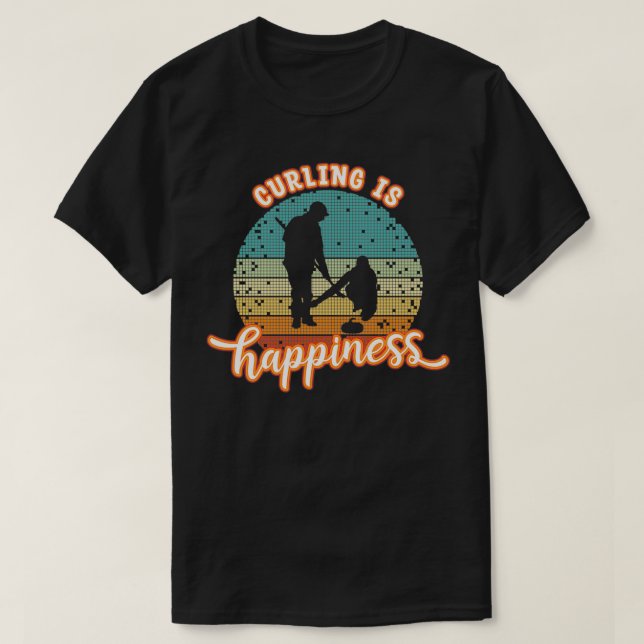 Kurning är Happiness Sweep Älskare grunge pixel de T Shirt (Design framsida)