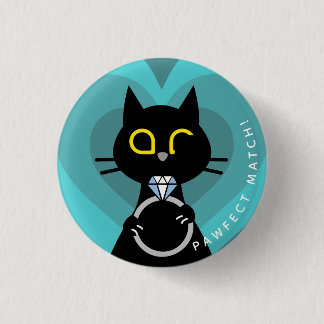 Kuro Catto Frieri Badge - Funny Cat Förlovning Knapp