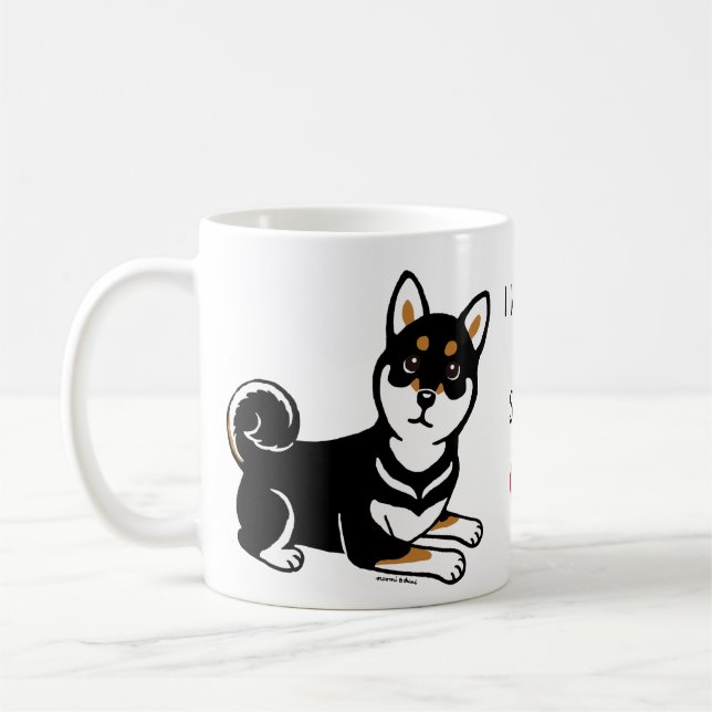 Kuro Shiba Inu hundtecknad Kaffemugg (Vänster)