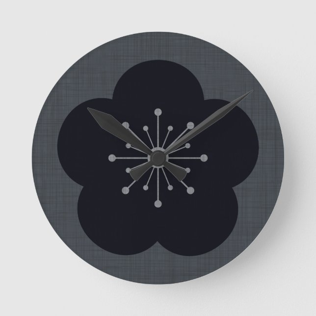 KURO UME - Bold-Gray Rund Klocka (Framsida)