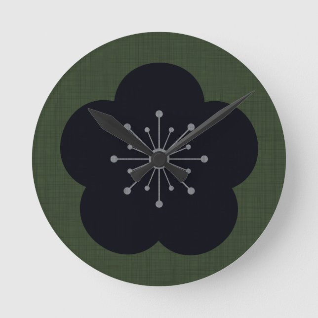 KURO UME - Bold-Khaki Rund Klocka (Framsida)