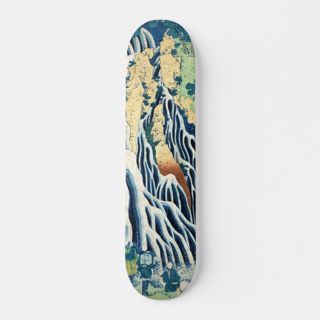 Kurokami Hokusai ukiyo-e Mini Skateboard Bräda 18,5 Cm (Framsida)