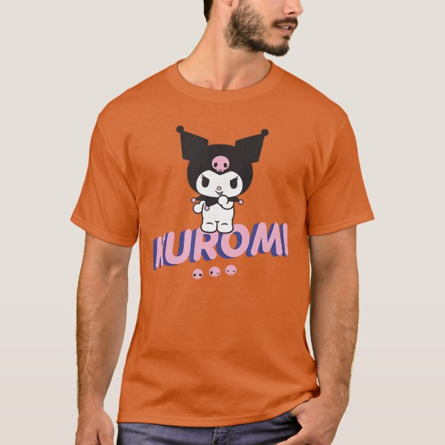 Kuromi-ansikten Fräck Pose T Shirt (Framsida)