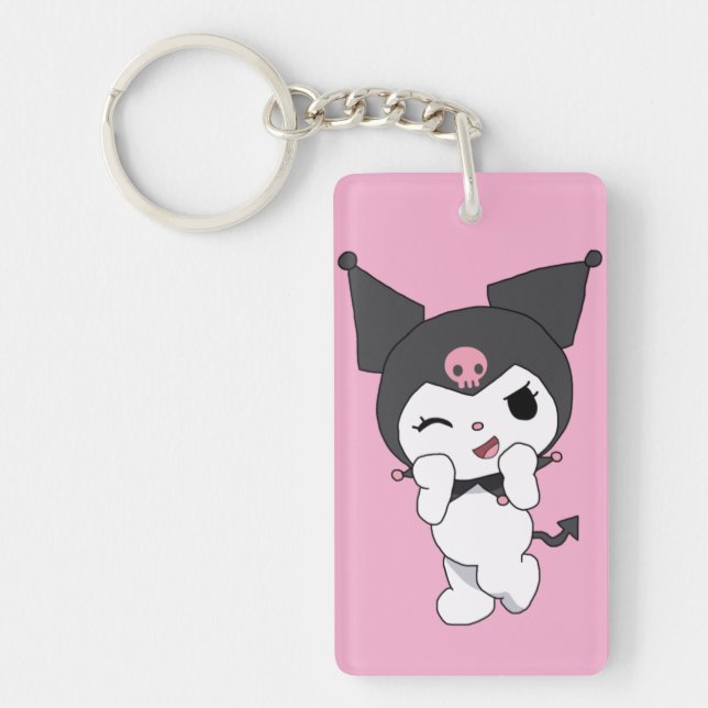Kuromi Dubbelsidig Akrylnyckelring | Söt Sanrio (Framsidan)