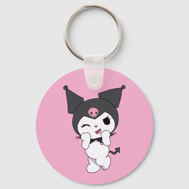 Kuromi dubbelsidig aluminiumnyckelring  nyckelring (Framsida)